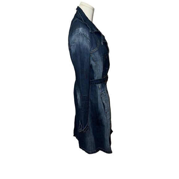 Retro Lazer Jeans Denim Trenchcoat Sz L - Picture 4 of 7